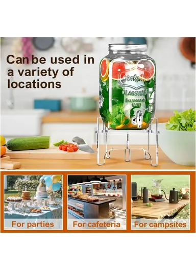  Acrylic Beverage Dispenser Stand Small Size Drink Holder, Plant Pot Support for Party Kitchen Events - YX171-1