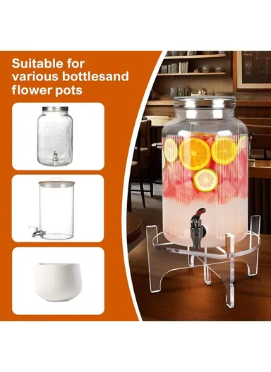 Acrylic Beverage Dispenser Stand Large Size Drink Holder Plant Pot Support for Party Kitchen Events - YX171-2