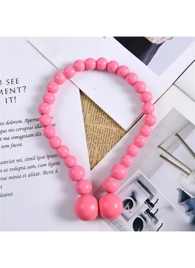 Magnetic Curtain Tiebacks No Drill Decorative Wood Holdbacks Window Treatment Accessories - Pink