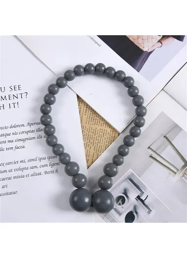 Magnetic Curtain Tiebacks No Drill Decorative Wood Holdbacks Window Treatment Accessories - Grey