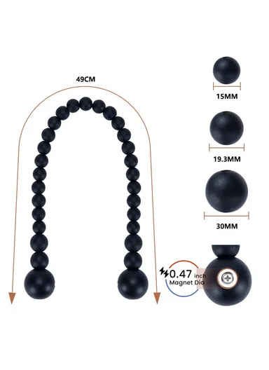 Magnetic Curtain Tiebacks No Drill Decorative Wood Holdbacks Window Treatment Accessories - Blue