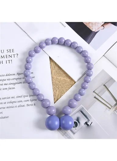 Magnetic Curtain Tiebacks No Drill Decorative Wood Holdbacks Window Treatment Accessories - Purple