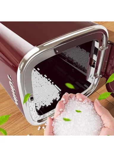 12L Electroplated Trash Can with Lid Plastic Foot Pedal Waste Bin for Bedroom, Kitchen, Office - Wine Red