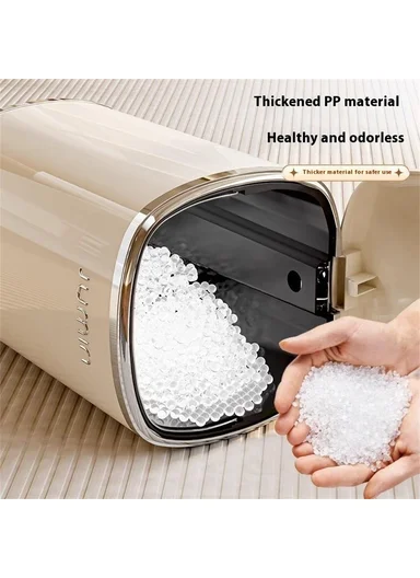 15L Electroplated Dual Layer Waste Bin Plastic Foot Pedal Trash Can with Lid for Kitchen, Living Room, Size S - Grey