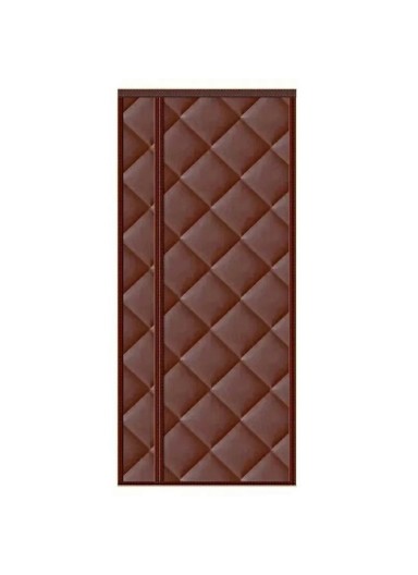 100 x 210cm Windproof Auto Closing Magnetic Door Curtain Center Opening Winter Thermal Insulated Doorway Screen - Coffee