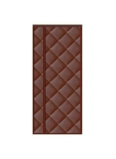 100 x 210cm Side Opening Magnetic Thermal Door Curtain Oxford Fabric Self Adhesive Windproof Doorway Screen - Coffee