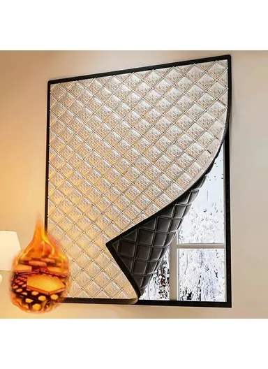 90 x 150cm Graphene Thermal Insulation Window Curtain Winter Self Adhesive Windproof Window Barrier