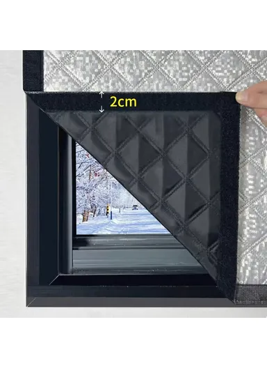 120 x 150cm Graphene Thermal Insulation Window Curtain Winter Self Adhesive Windproof Window Barrier