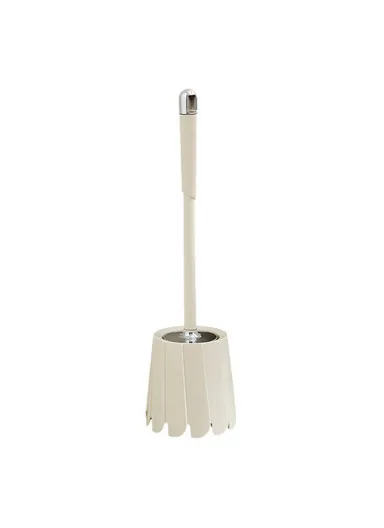 Toilet Brush Set With Long Handle No Dead Angle Cleaning Round Head Brush For Bathroom Home Use - Silver