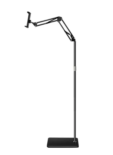 Telescopic Phone Tablet Floor Stand 175cm Retractable Metal+ABS Smartphone Holder Mount for 12-20cm Width Devices