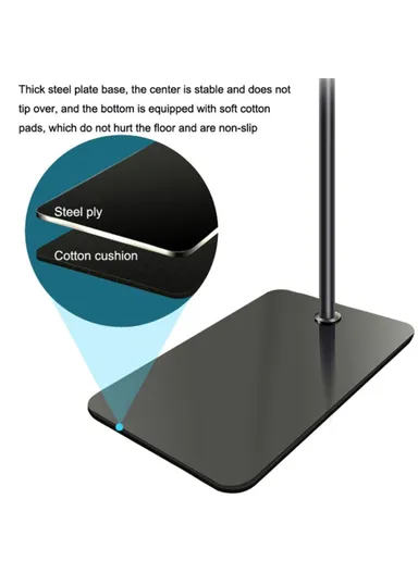 155cm Multifunctional Tablet Floor Stand for Under 11'' Devices + ABS Three-Section Adjustable Cell Phone Holder