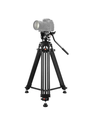 80-160cm Aluminum Alloy Camera Tripod with Hydraulic Damping Gimbal  PU3047