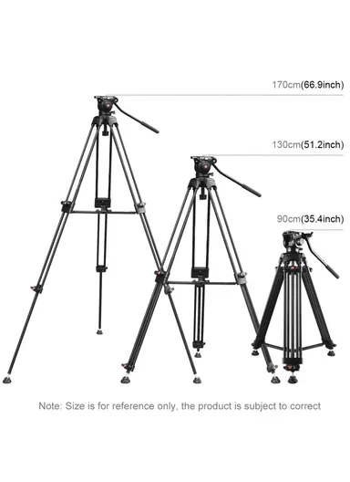  80-160cm Aluminum Alloy Camera Tripod with Hydraulic Damping Gimbal  PU3047