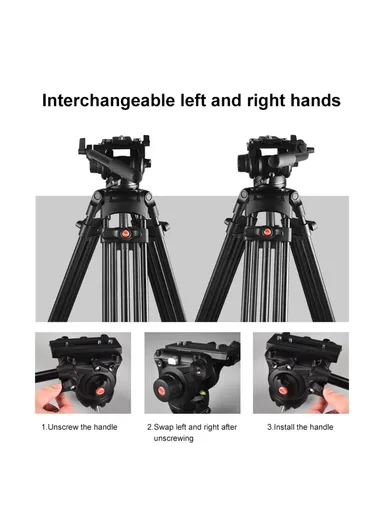  80-160cm Aluminum Alloy Camera Tripod with Hydraulic Damping Gimbal  PU3047