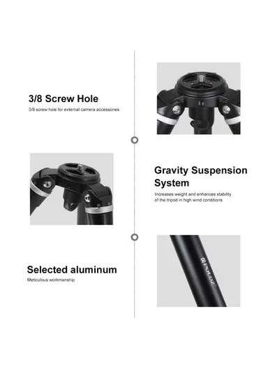 PU3029 97-180cm Large Tripod Metal Foldable Portable Camera Photography Stand