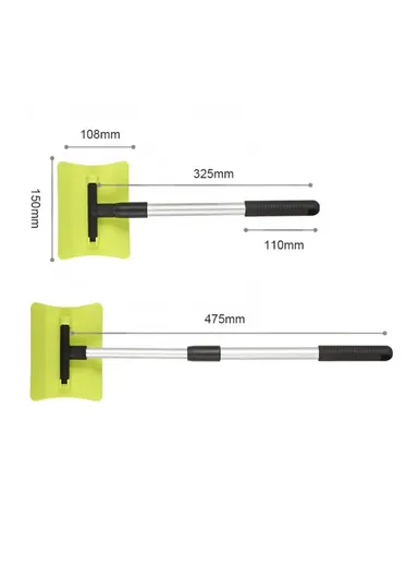 Winter Extendable Snow Removal Shovel Aluminum Alloy+ABS+PP Car Window Snow Scraper - Grey