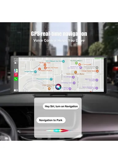  2K Front + 1080P Rear Dual Lens 10.26 Inch Bluetooth-compatible CarPlay, Car Dash ,Cam AHD Camera with 2 Brackets R5026