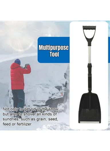Extendable Detachable Car Snow Shovel Plastic &amp; Aluminum Blade Winter Snow Ice Removal Tool