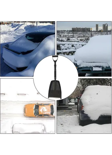 Extendable Detachable Car Snow Shovel Plastic &amp; Aluminum Blade Winter Snow Ice Removal Tool