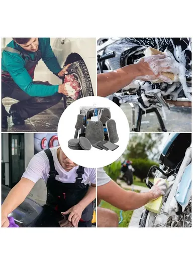 9Pcs / Set Car Cleaning Tools Sponge Microfiber Towel Brush Glove Car Washing Tools