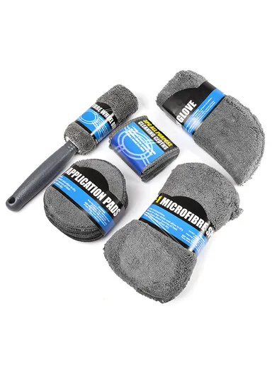 9Pcs / Set Car Cleaning Tools Sponge Microfiber Towel Brush Glove Car Washing Tools