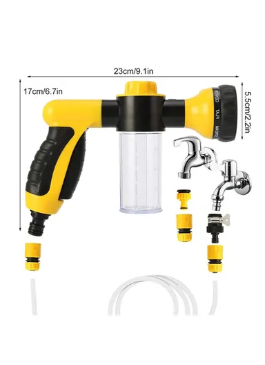 100ml Multi-Functional Water Gun Liquid-Filled High-Pressure Hand Sprayer for Washing Car Watering Lawn - Yellow