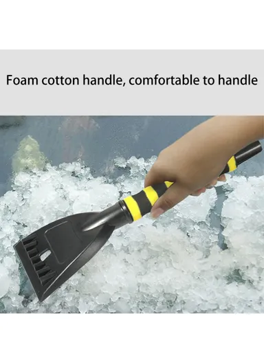 Detachable ABS &amp;Sponge Snow Removal Shovel Winter Car Windshield Snow Scraper Rotatable Brush (L54 x W27)cm - Yellow