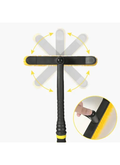 Detachable ABS &amp;Sponge Snow Removal Shovel Winter Car Windshield Snow Scraper Rotatable Brush (L54 x W27)cm - Yellow