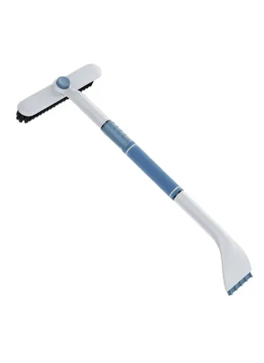 Detachable 3-in-1 Snow Brush Ice Shovel Telescopic Rod Snow Removal Tool Set for Car Windscreen - White