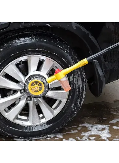 Portable Car Washing Kit with 5m Water Hose, Car Wash Brush Long Handle Rotary Mop Automatic Foam Cleaner