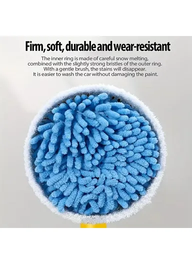 Portable Car Washing Kit with 5m Water Hose, Car Wash Brush Long Handle Rotary Mop Automatic Foam Cleaner