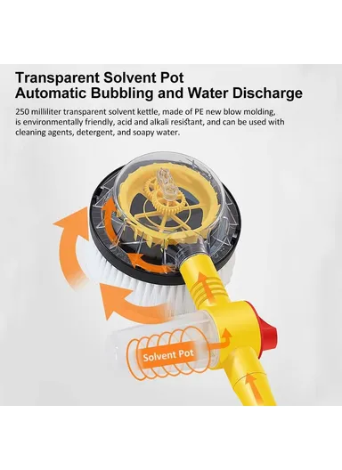 Portable Car Washing Kit with 5m Water Hose, Car Wash Brush Long Handle Rotary Mop Automatic Foam Cleaner