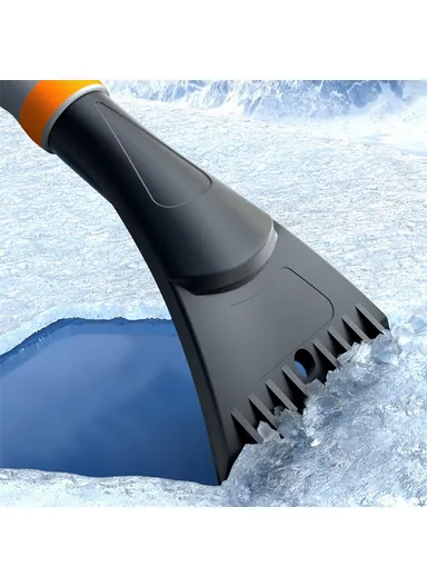Winter Car Windshield Snow Scraper Brush Detachable Dual Head Snow Ice Removal Shovel - Orange