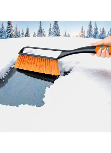 Winter Car Windshield Snow Scraper Brush Detachable Dual Head Snow Ice Removal Shovel - Orange