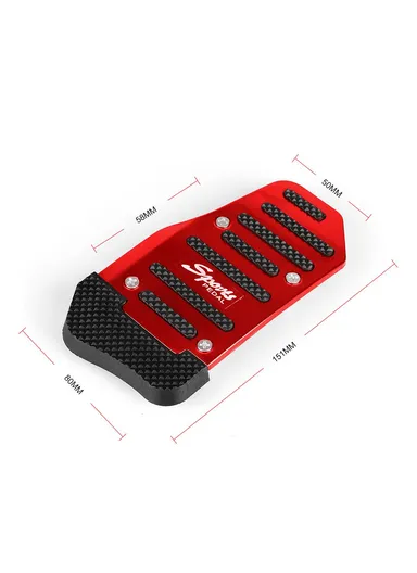 2PCS Universal Car Vehicle Accelerator Brake Non-Slip Rest Pedal Cover Car Replacement Accessories (Automatic Control) - Red