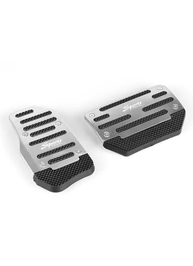 2PCS Universal Car Vehicle Accelerator Brake Non-Slip Rest Pedal Cover Car Replacement Accessories (Automatic Control) - Silver