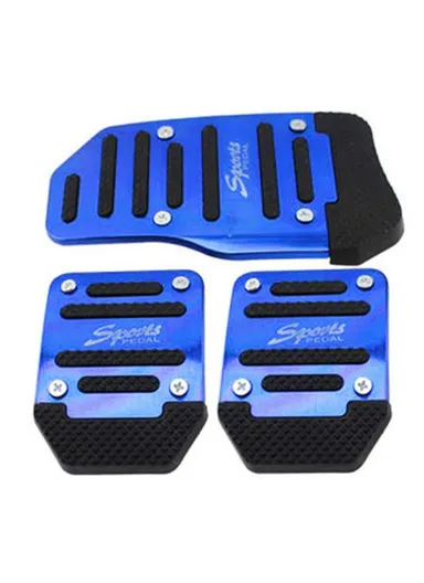 3PCS Non-Slip Car Vehicle Accelerator Brake Pedal Cover Car Replacement Accessories (Manual Control) - Blue