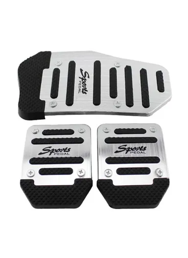 3PCS Non-Slip Car Vehicle Accelerator Brake Pedal Cover Car Replacement Accessories (Manual Control) - Silver