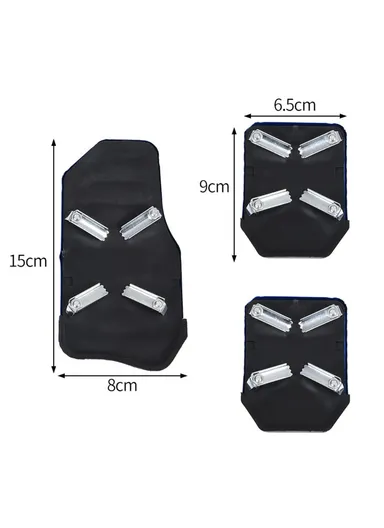 3PCS Non-Slip Car Vehicle Accelerator Brake Pedal Cover Car Replacement Accessories (Manual Control) - Silver