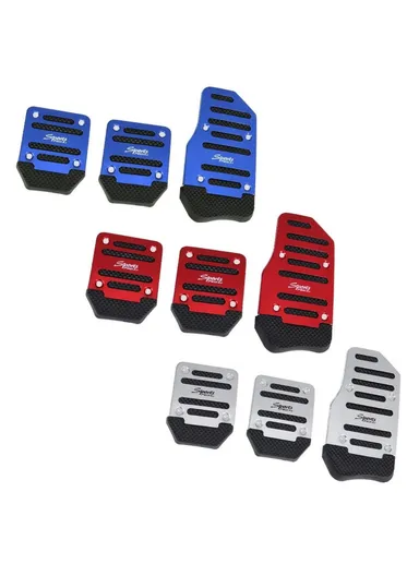 3PCS Non-Slip Car Vehicle Accelerator Brake Pedal Cover Car Replacement Accessories (Manual Control) - Red
