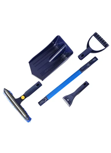 Multifunctional Snow Ice Removal Tool Set, Telescopic Pole Ice Shovel Kit B15