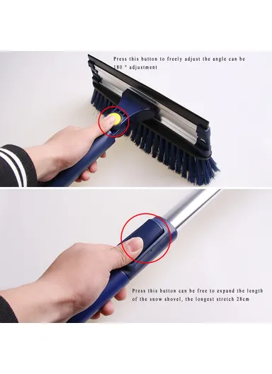 Multifunctional Snow Ice Removal Tool Set, Telescopic Pole Ice Shovel Kit B15