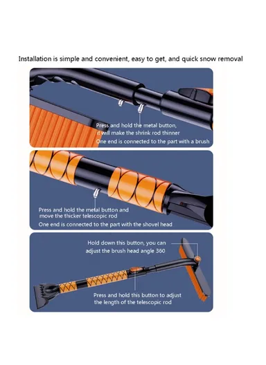 Winter Extendable Detachable Dual Head Snow Removal Shovel Car Windshield Snow Scraper Brush