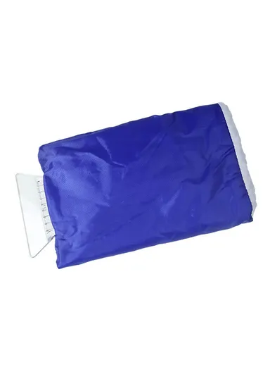 Warm Fleece Gloves Ice Scraper Gloves Winter ABS+PS Cleaning Snow Shovel for Car Windshields &amp; Windows - Dark Blue