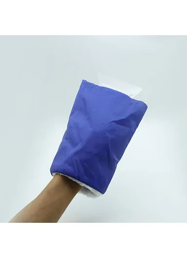 Warm Fleece Gloves Ice Scraper Gloves Winter ABS+PS Cleaning Snow Shovel for Car Windshields &amp; Windows - Dark Blue
