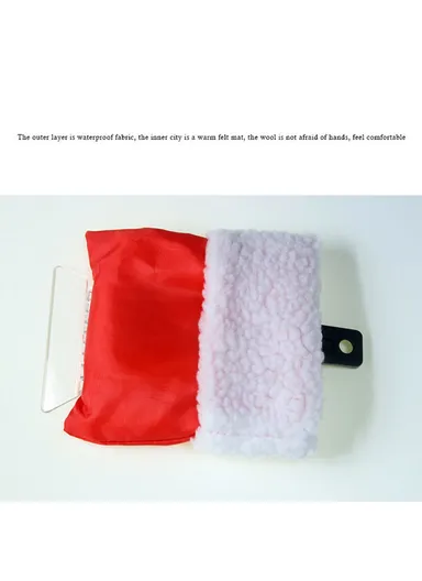 Warm Fleece Gloves Ice Scraper Gloves Winter ABS+PS Cleaning Snow Shovel for Car Windshields &amp; Windows - Dark Blue