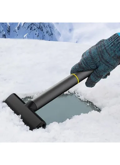 TPU+Aluminum Alloy 2-in-1 Car Window Double-sided Snow Removal Shovel Tire Gravel Cleaning Tool