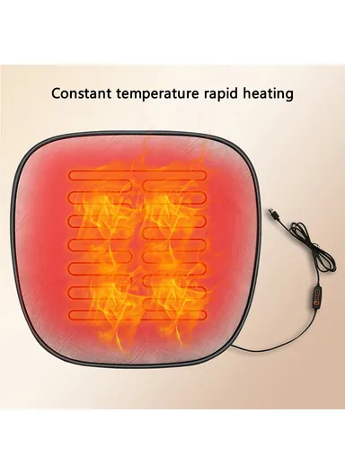 USB Heating Pad for Car 3 Temperature Car Seat Cover Cushion - Grey