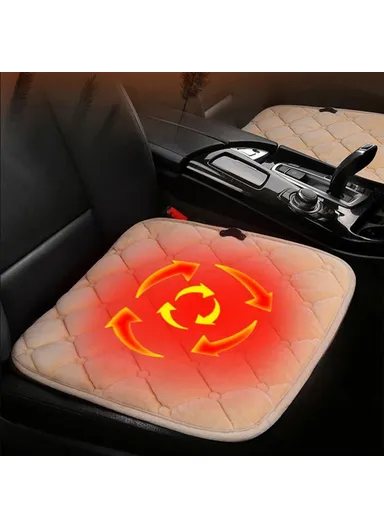USB 5V Car Heating Cushion Winter Non-Slip Seat Cover Warmer with Touch Switch - Black
