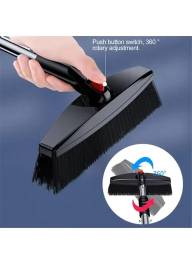 3-in-1 Extendable Detachable Car Windshield Snow Removal Shovel Winter Snow Ice Scraper Brush - Silver